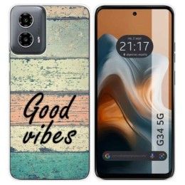 Funda Silicona para Motorola Moto G34 5G diseño Madera 01 Dibujos