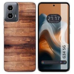 Funda Silicona para Motorola Moto G34 5G diseño Madera 02 Dibujos