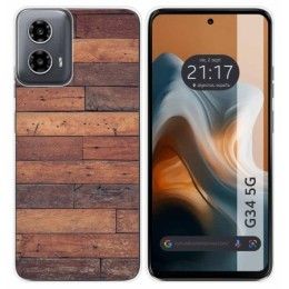 Funda Silicona para Motorola Moto G34 5G diseño Madera 03 Dibujos