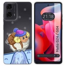 Funda Silicona Transparente para Motorola Moto G04 / G24 diseño Cabra Dibujos