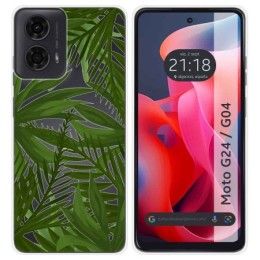 Funda Silicona Transparente para Motorola Moto G04 / G24 diseño Jungla Dibujos