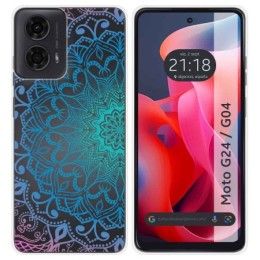 Funda Silicona Transparente para Motorola Moto G04 / G24 diseño Mandala Dibujos