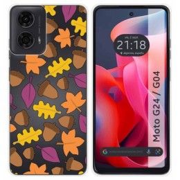 Funda Silicona Transparente para Motorola Moto G04 / G24 diseño Otoño Dibujos