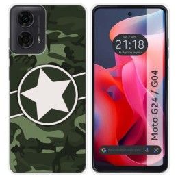 Funda Silicona para Motorola Moto G04 / G24 diseño Camuflaje 01 Dibujos