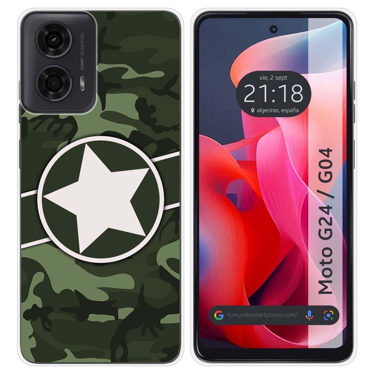 Funda Silicona para Motorola Moto G04 / G24 diseño Camuflaje 01 Dibujos