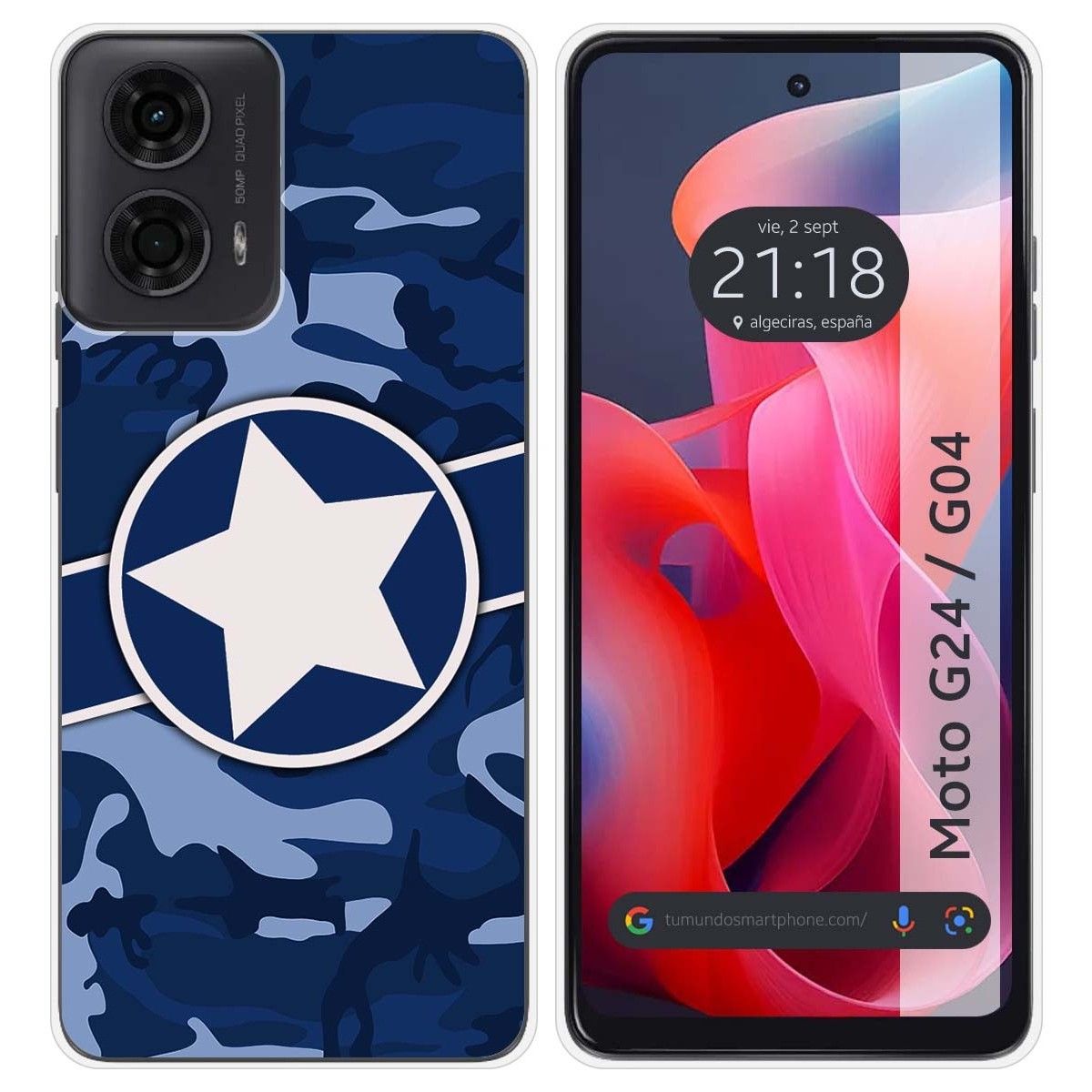 Funda Silicona para Motorola Moto G04 / G24 diseño Camuflaje 03 Dibujos