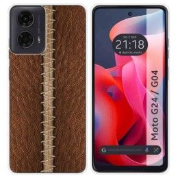 Funda Silicona para Motorola Moto G04 / G24 diseño Cuero 01 Dibujos