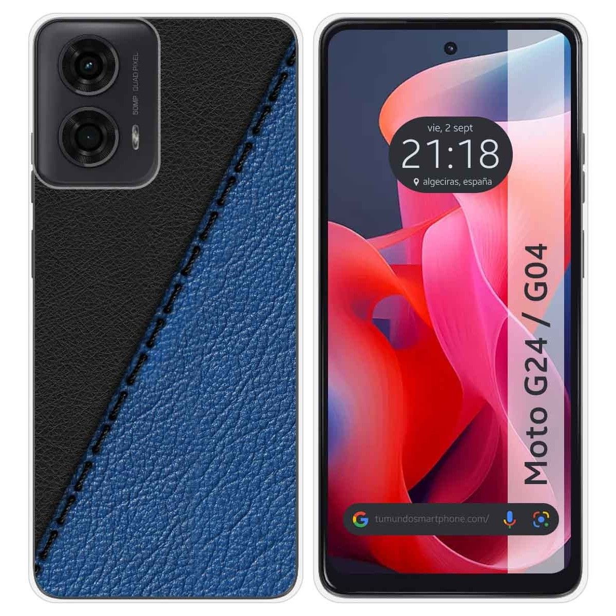 Funda Silicona para Motorola Moto G04 / G24 diseño Cuero 02 Dibujos