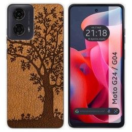 Funda Silicona para Motorola Moto G04 / G24 diseño Cuero 03 Dibujos