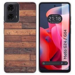 Funda Silicona para Motorola Moto G04 / G24 diseño Madera 03 Dibujos