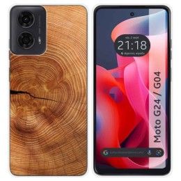 Funda Silicona para Motorola Moto G04 / G24 diseño Madera 04 Dibujos