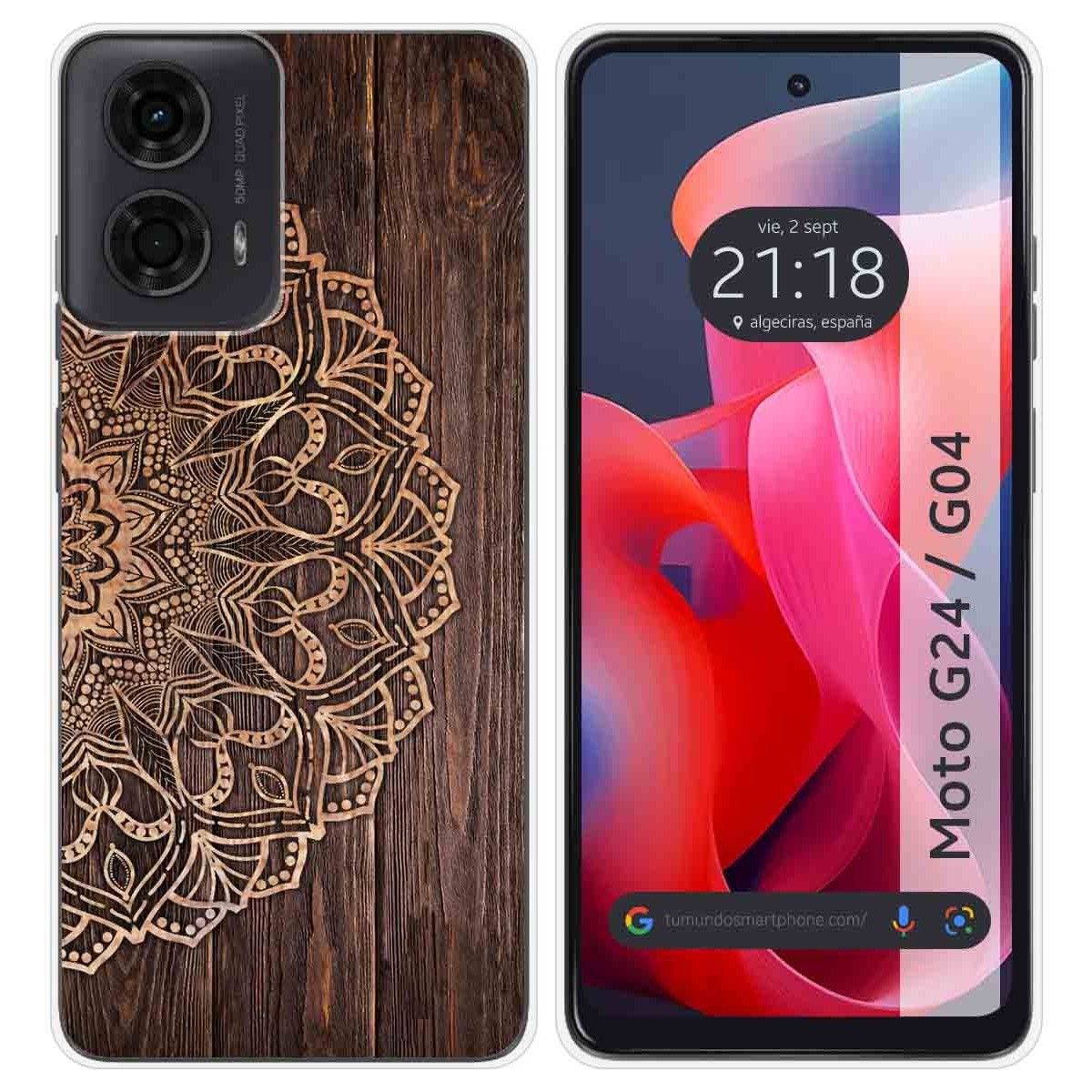 Funda Silicona para Motorola Moto G04 / G24 diseño Madera 06 Dibujos