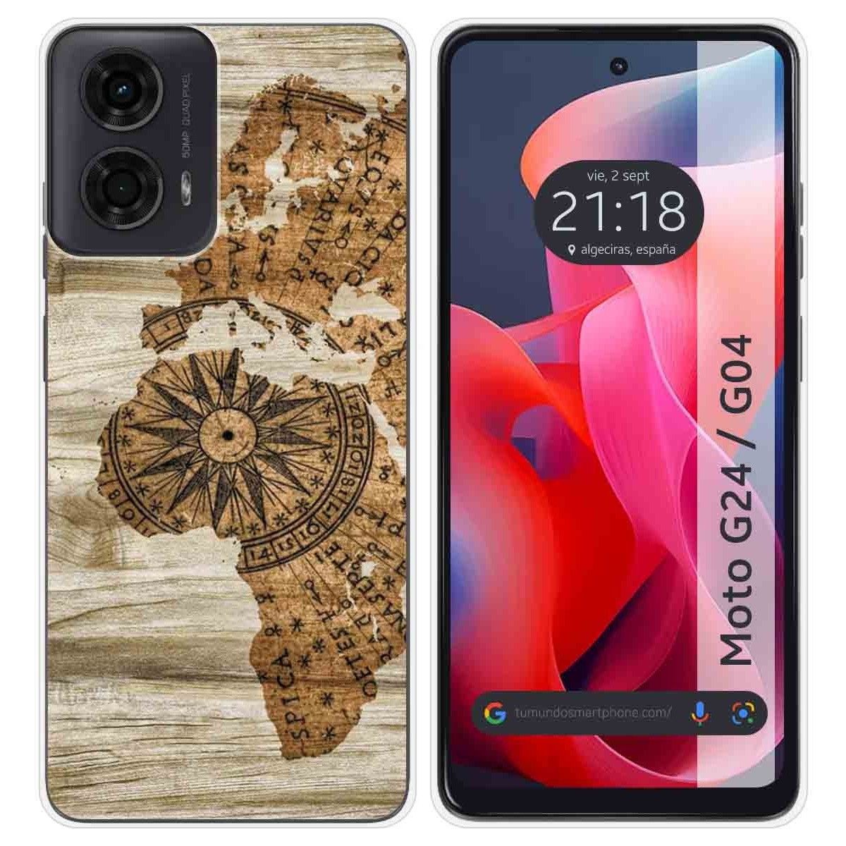 Funda Silicona para Motorola Moto G04 / G24 diseño Madera 07 Dibujos