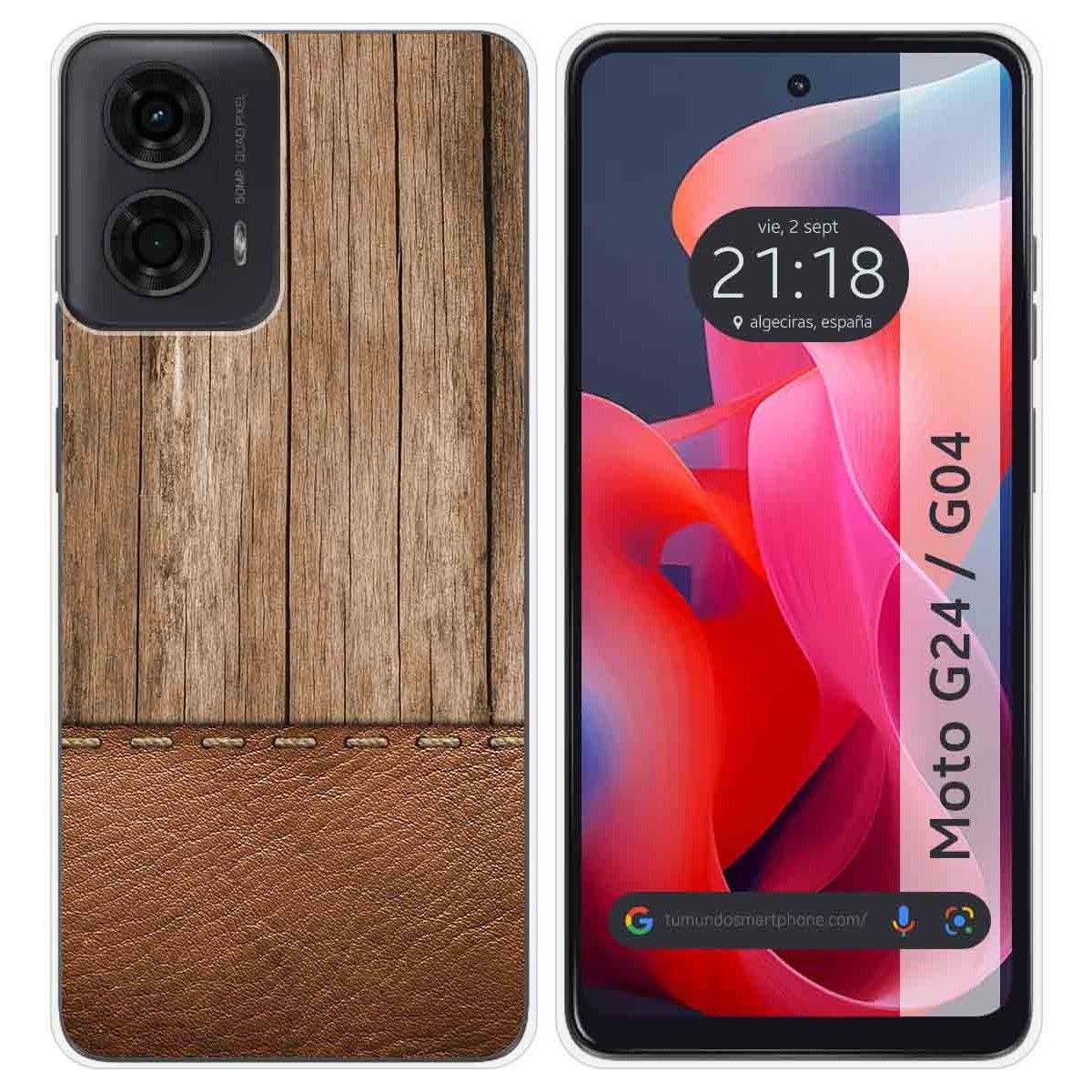 Funda Silicona para Motorola Moto G04 / G24 diseño Madera 09 Dibujos