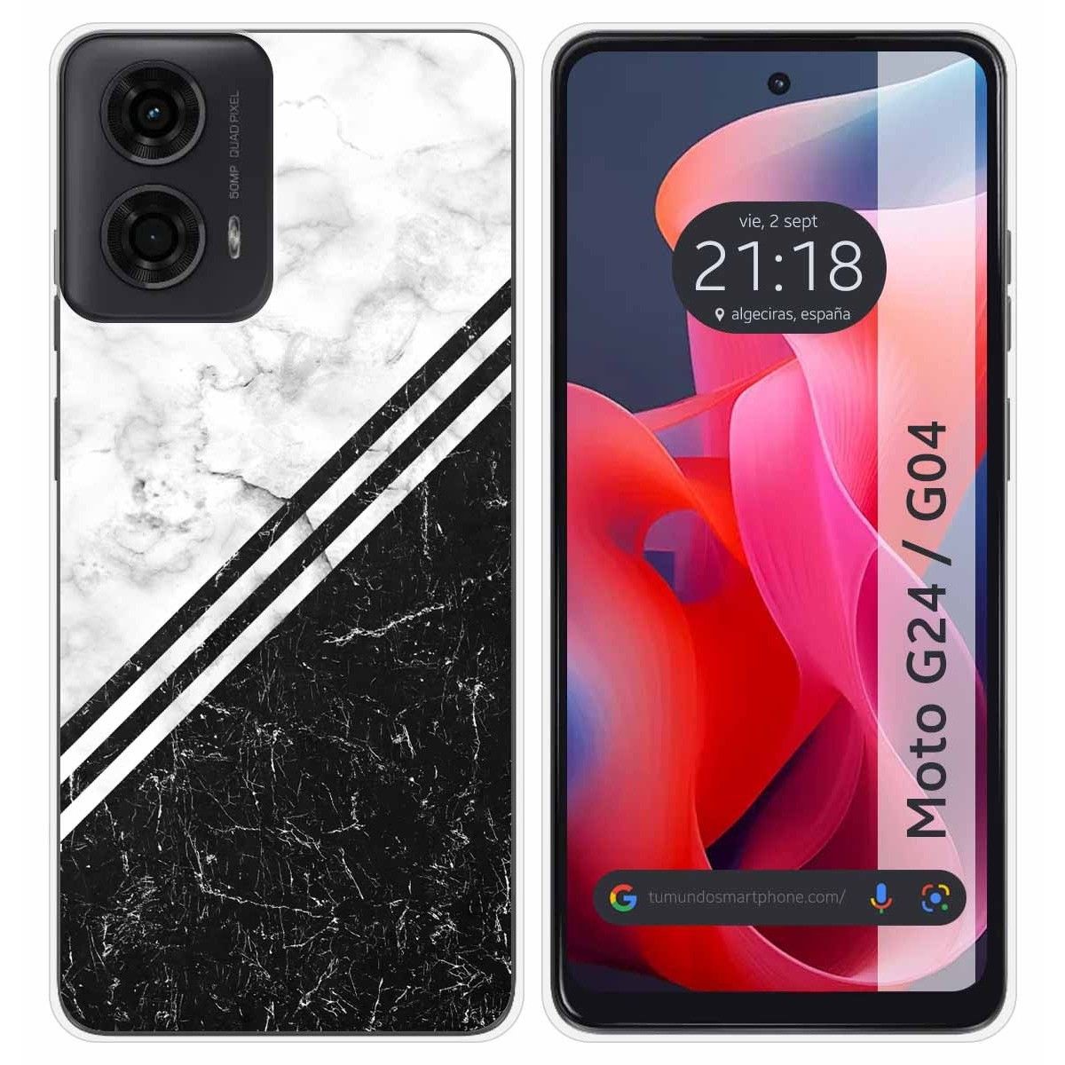 Funda Silicona para Motorola Moto G04 / G24 diseño Mármol 01 Dibujos