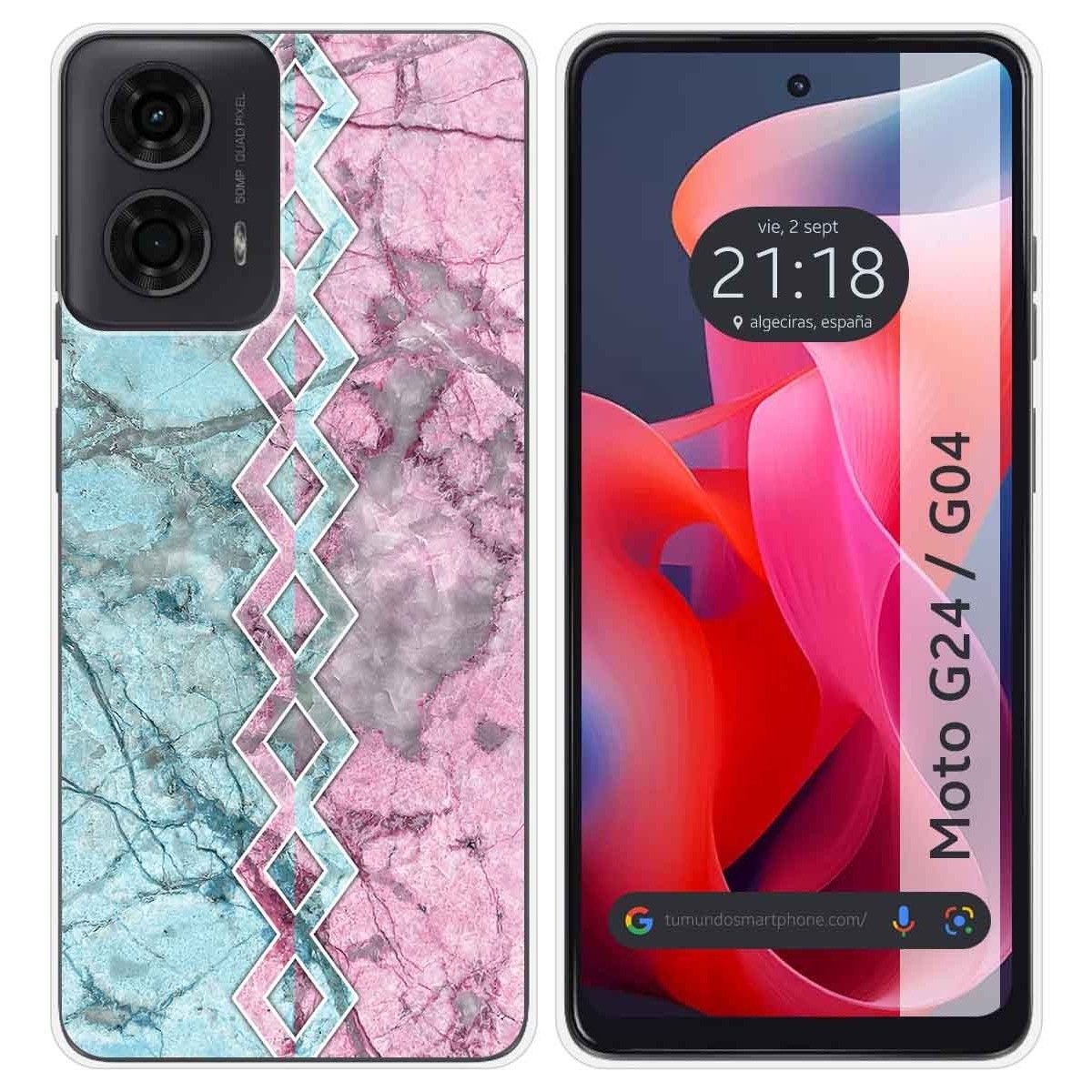 Funda Silicona para Motorola Moto G04 / G24 diseño Mármol 08 Dibujos