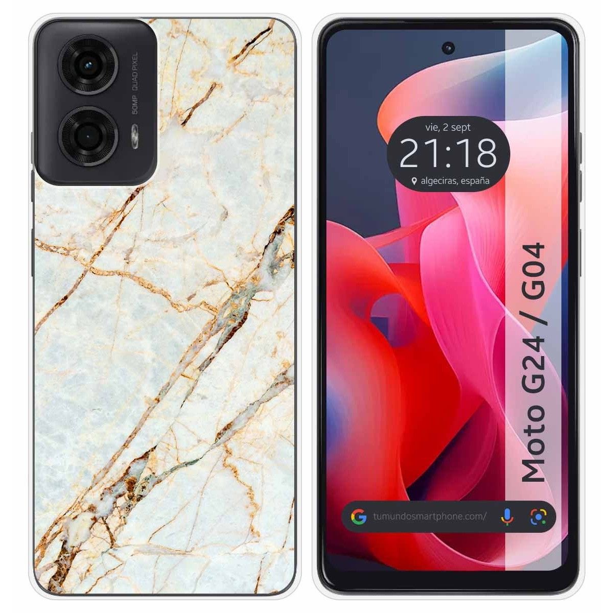 Funda Silicona para Motorola Moto G04 / G24 diseño Mármol 13 Dibujos