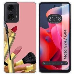 Funda Silicona para Motorola Moto G04 / G24 diseño Brochas Dibujos