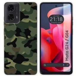 Funda Silicona para Motorola Moto G04 / G24 diseño Camuflaje Dibujos