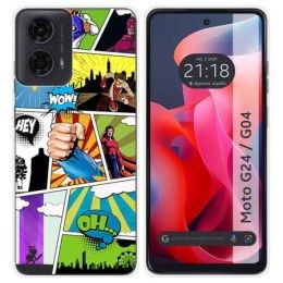 Funda Silicona para Motorola Moto G04 / G24 diseño Comic Dibujos