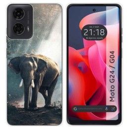 Funda Silicona para Motorola Moto G04 / G24 diseño Elefante Dibujos