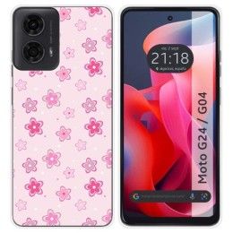 Funda Silicona para Motorola Moto G04 / G24 diseño Flores Dibujos