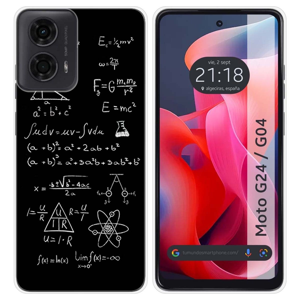 Funda Silicona para Motorola Moto G04 / G24 diseño Formulas Dibujos