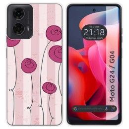 Funda Silicona para Motorola Moto G04 / G24 diseño Flores Vintage Dibujos