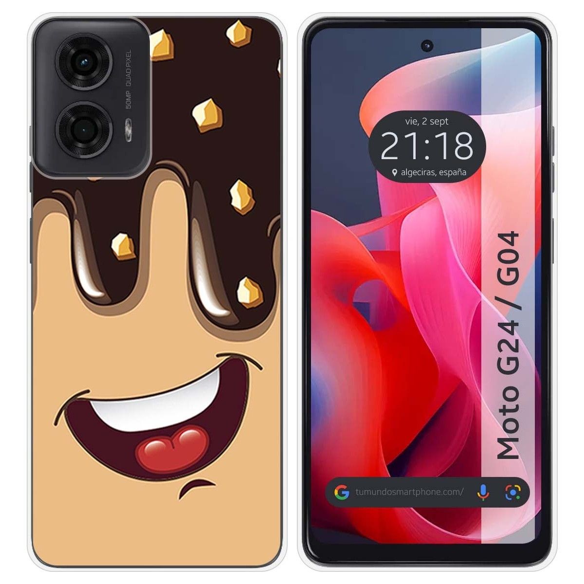 Funda Silicona para Motorola Moto G04 / G24 diseño Helado Chocolate Dibujos