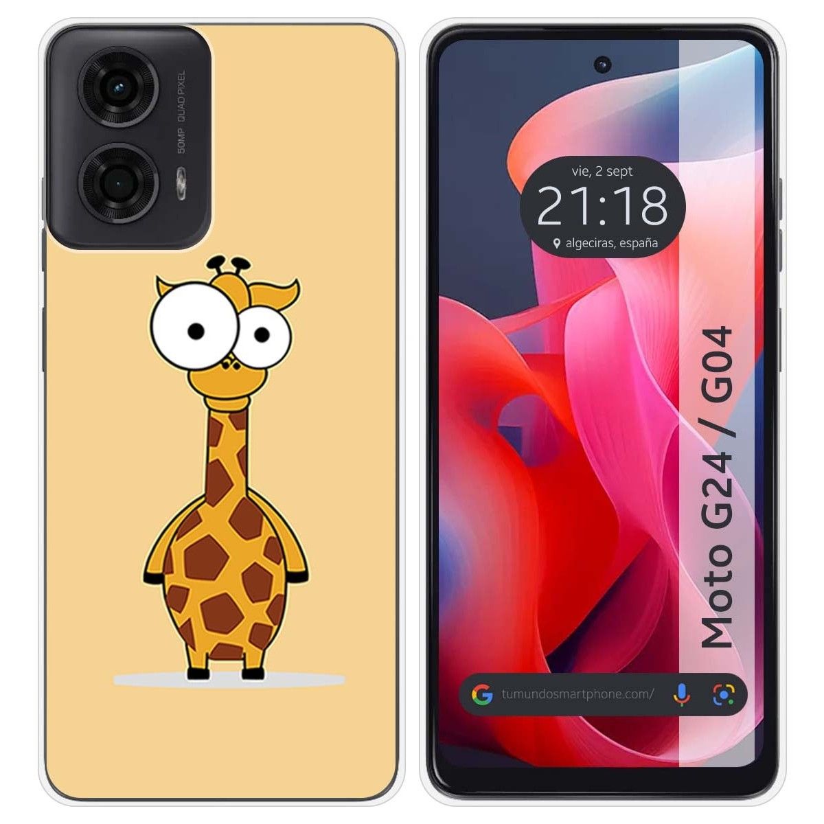 Funda Silicona para Motorola Moto G04 / G24 diseño Jirafa Dibujos