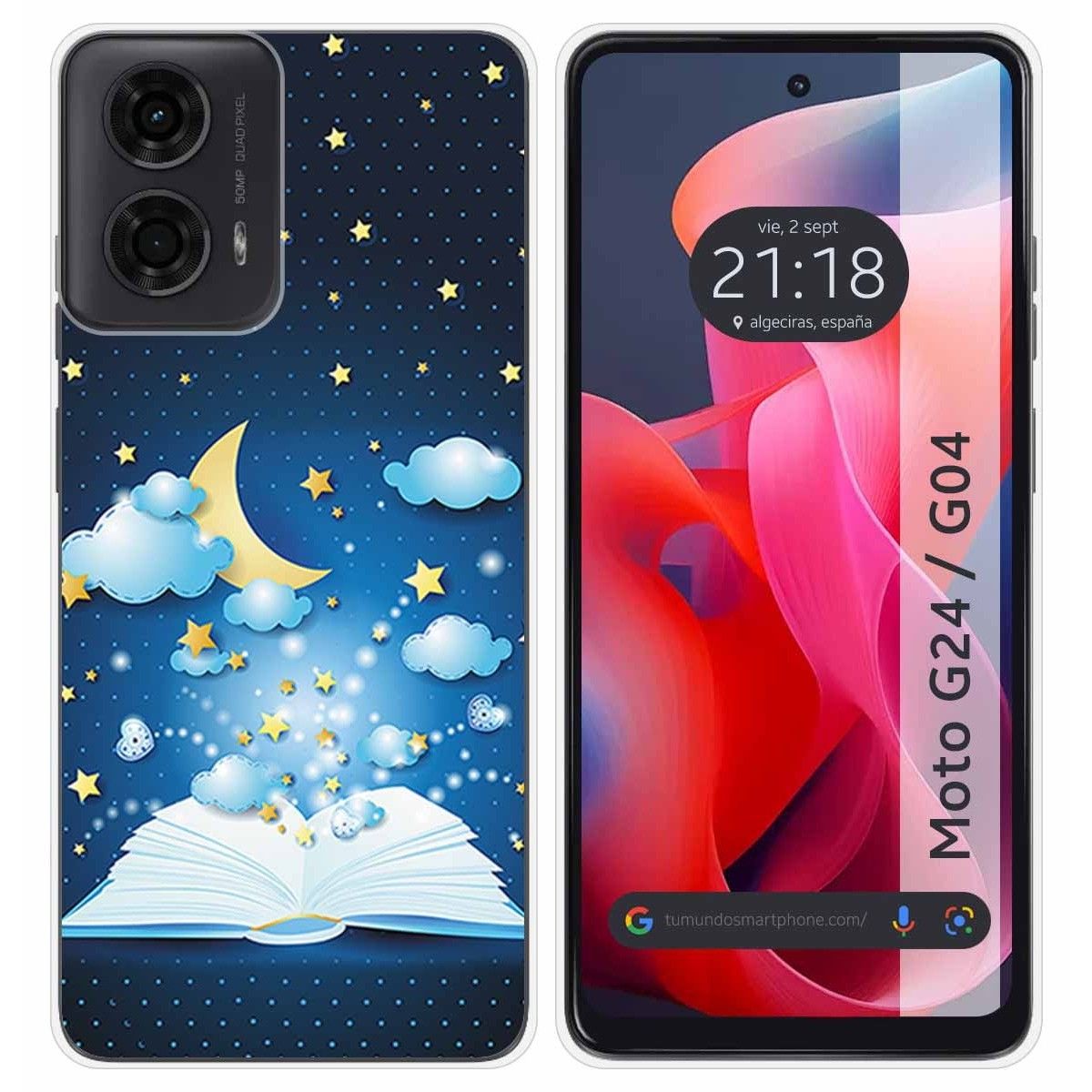 Funda Silicona para Motorola Moto G04 / G24 diseño Libro Cuentos Dibujos