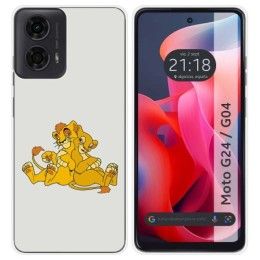 Funda Silicona para Motorola Moto G04 / G24 diseño Leones Dibujos