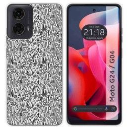 Funda Silicona para Motorola Moto G04 / G24 diseño Letras Dibujos