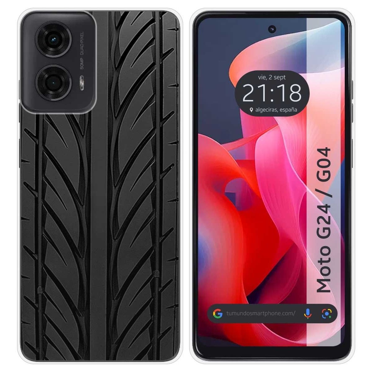 Funda Silicona para Motorola Moto G04 / G24 diseño Neumatico Dibujos