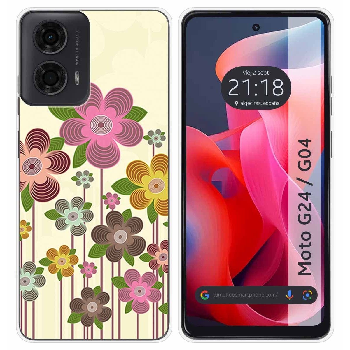 Funda Silicona para Motorola Moto G04 / G24 diseño Primavera En Flor Dibujos