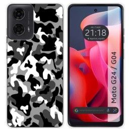 Funda Silicona para Motorola Moto G04 / G24 diseño Snow Camuflaje Dibujos