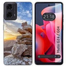 Funda Silicona para Motorola Moto G04 / G24 diseño Sunset Dibujos