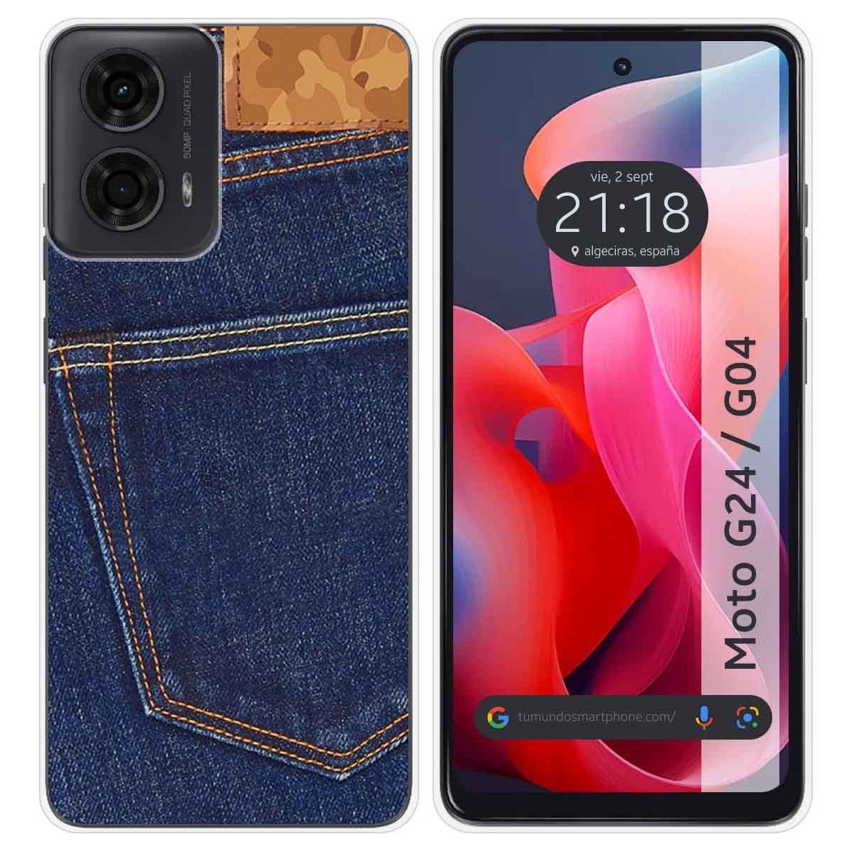 Funda Silicona para Motorola Moto G04 / G24 diseño Vaquero Dibujos