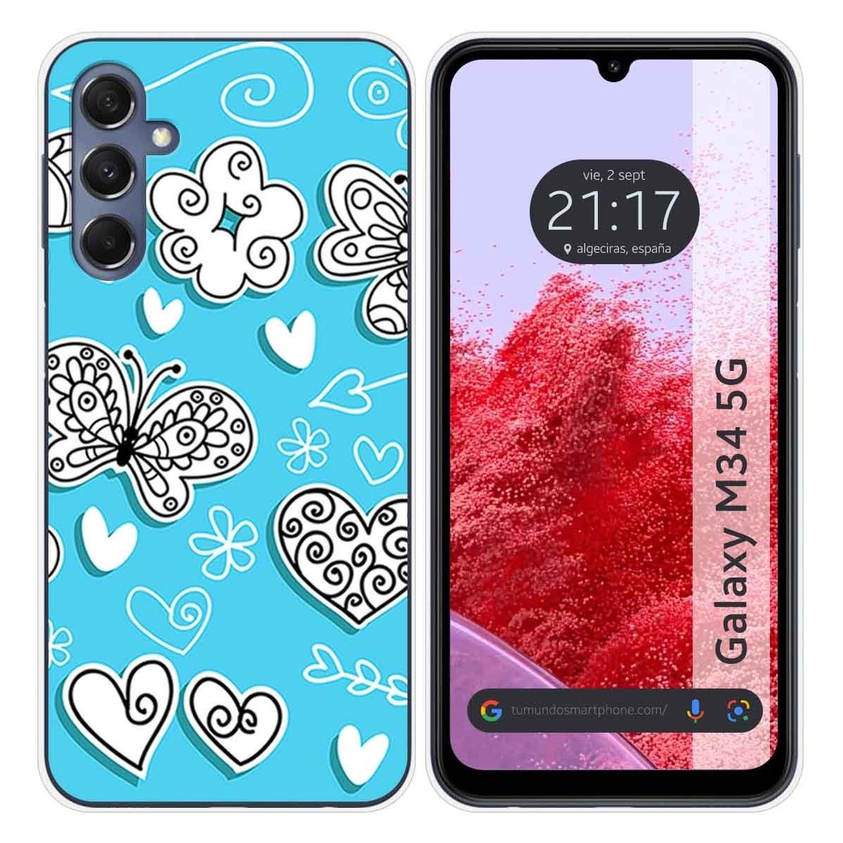 Funda Silicona para Samsung Galaxy M34 5G diseño Mariposas Dibujos