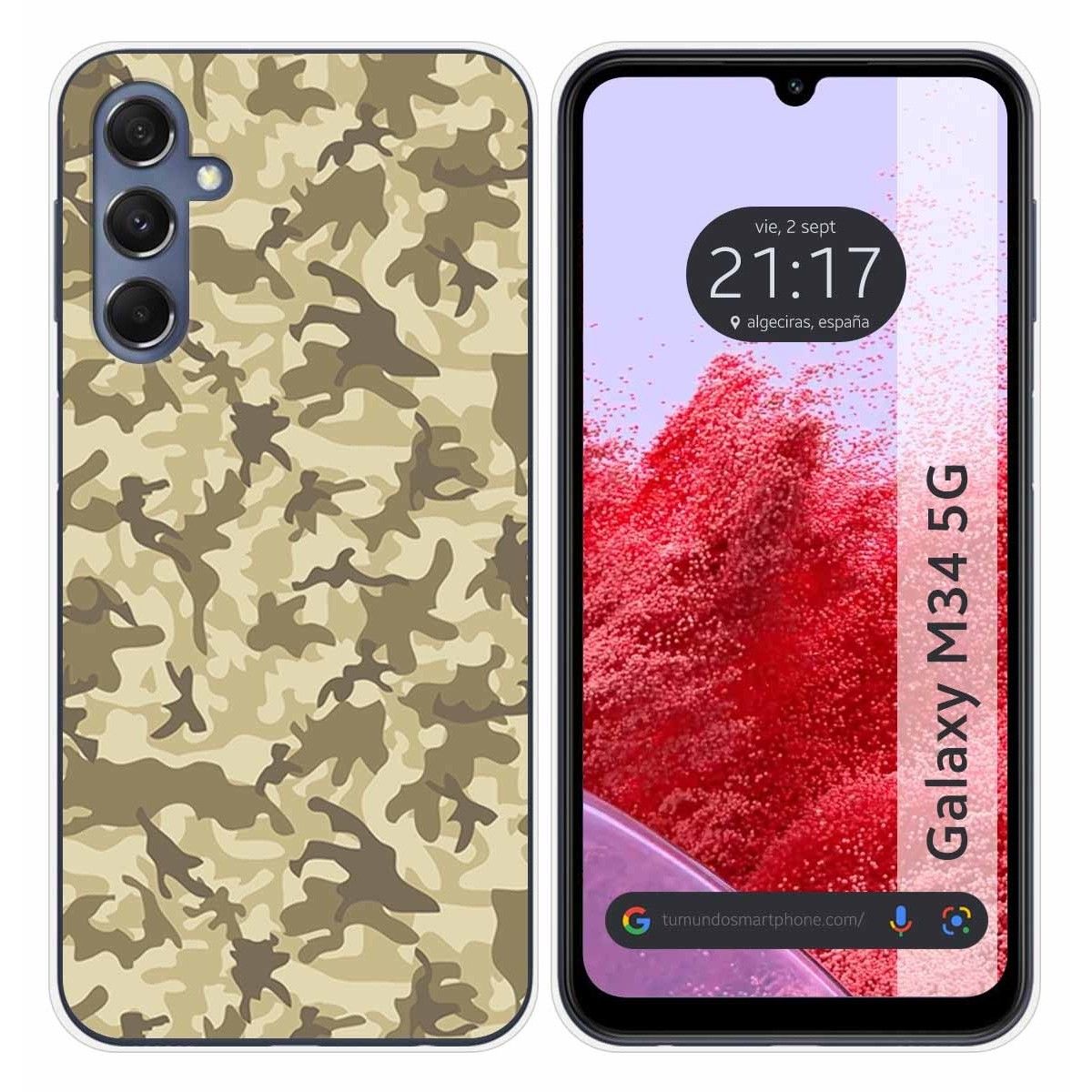 Funda Silicona para Samsung Galaxy M34 5G diseño Sand Camuflaje Dibujos