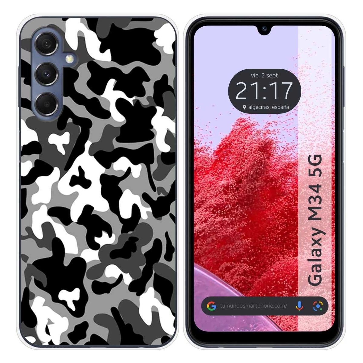 Funda Silicona para Samsung Galaxy M34 5G diseño Snow Camuflaje Dibujos