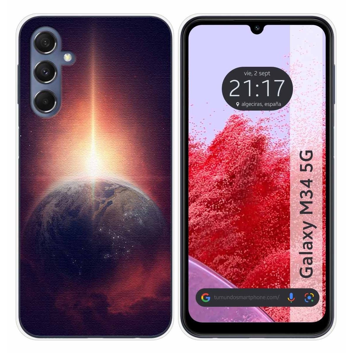 Funda Silicona para Samsung Galaxy M34 5G diseño Tierra Dibujos