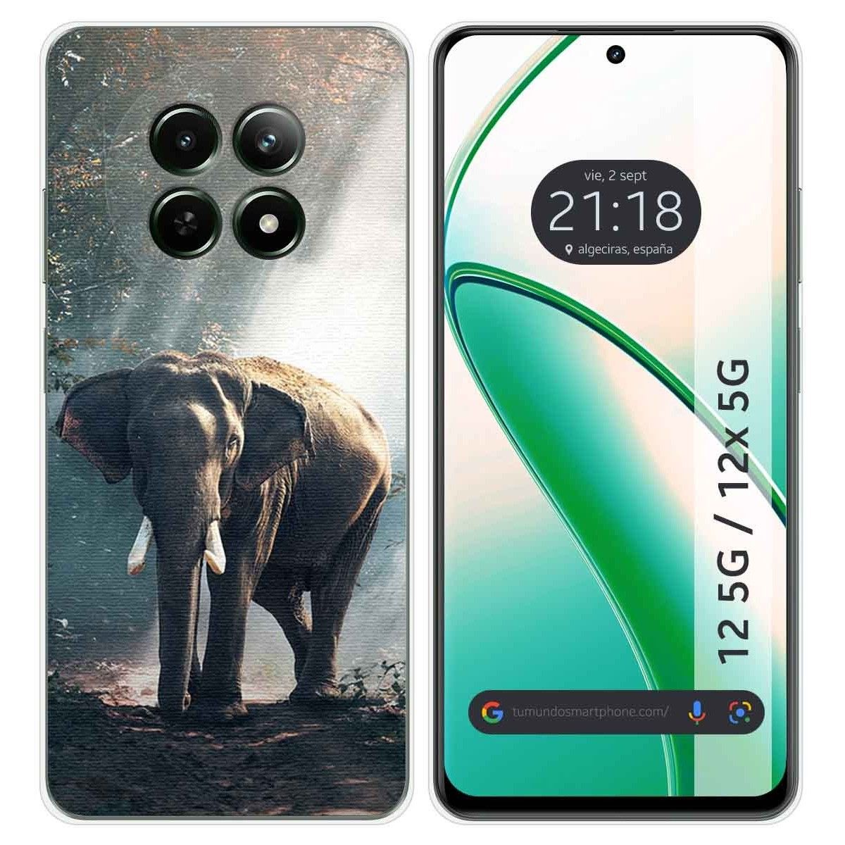 Funda Silicona para Realme 12 5G / 12x 5G diseño Elefante Dibujos