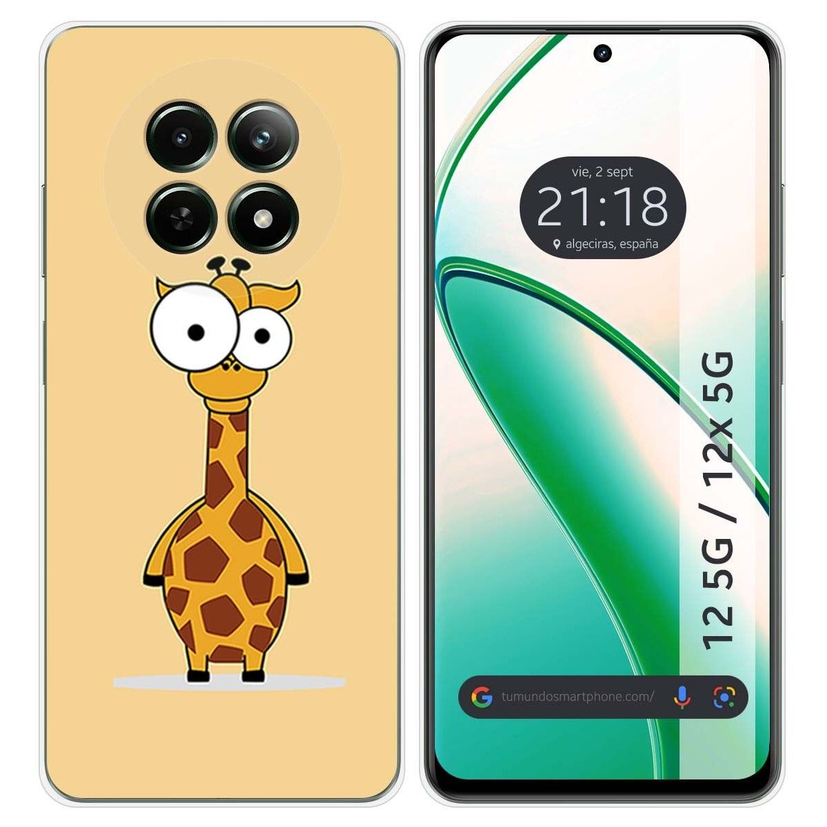 Funda Silicona para Realme 12 5G / 12x 5G diseño Jirafa Dibujos