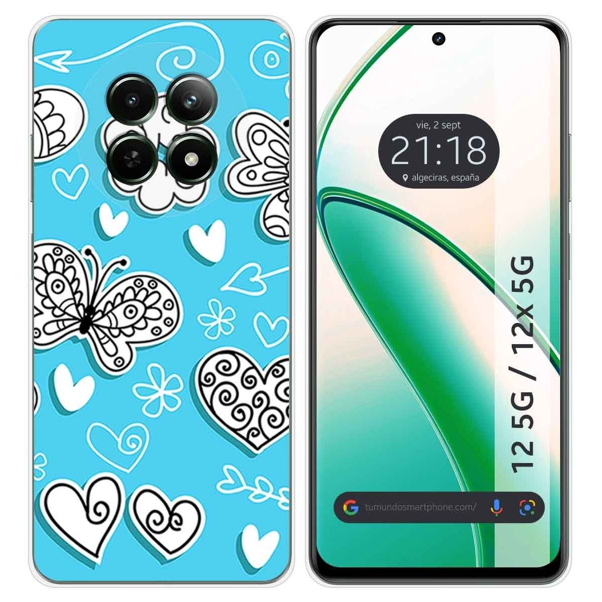 Funda Silicona para Realme 12 5G / 12x 5G diseño Mariposas Dibujos