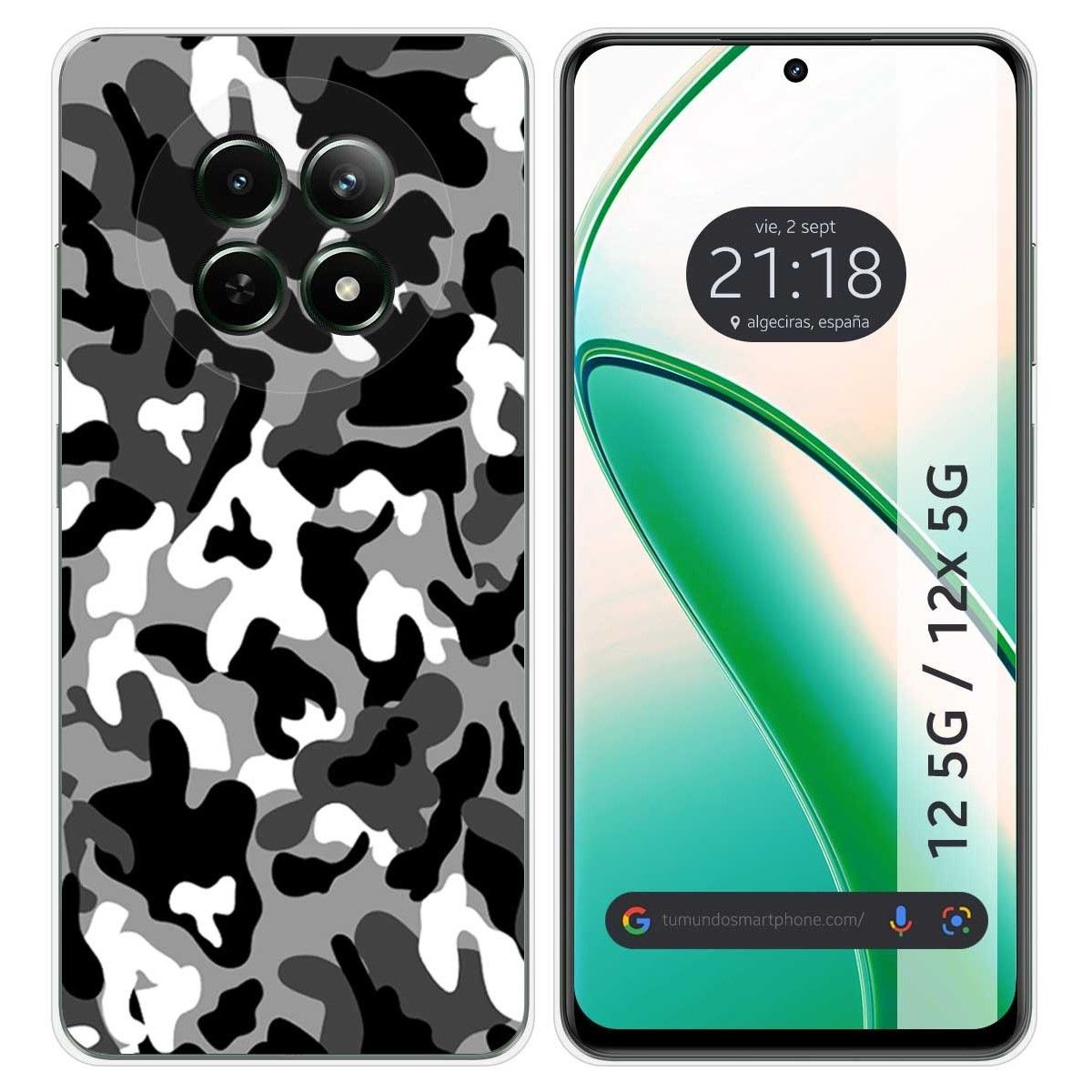 Funda Silicona para Realme 12 5G / 12x 5G diseño Snow Camuflaje Dibujos