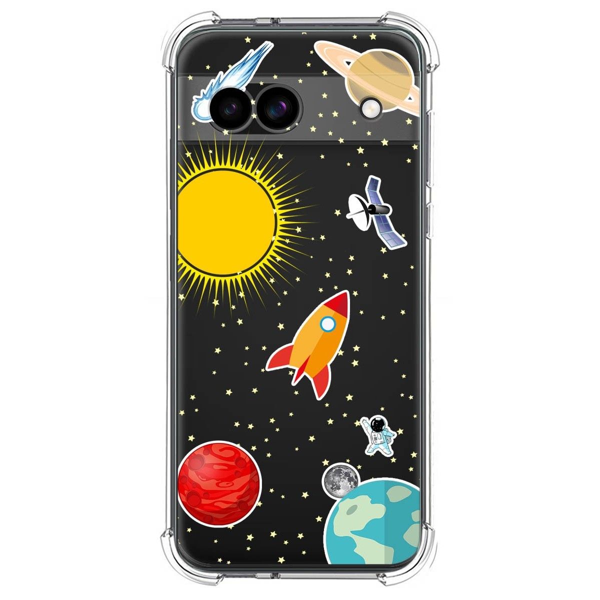 Funda Silicona Antigolpes para Google Pixel 8a 5G diseño Espacio Dibujos