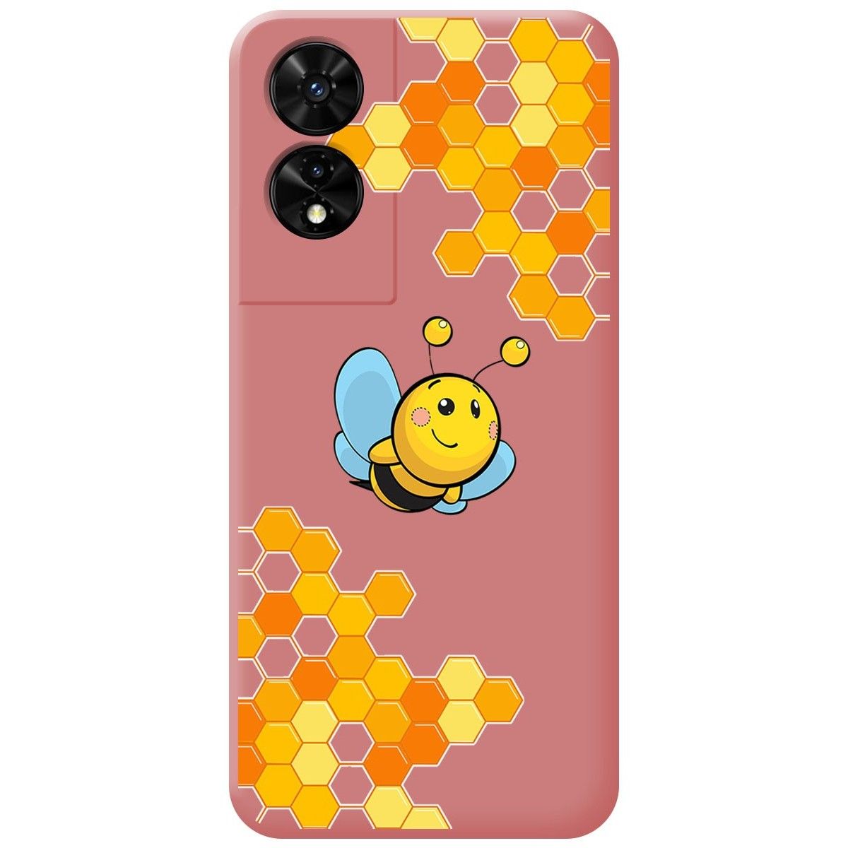 Funda Silicona Líquida Rosa para TCL 505 diseño Abeja Dibujos