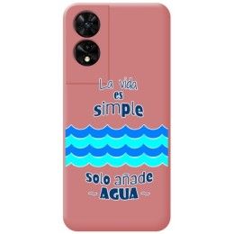 Funda Silicona Líquida Rosa para TCL 505 diseño Agua Dibujos