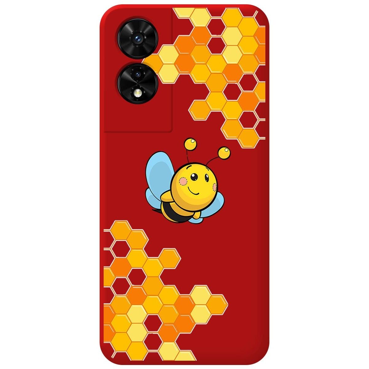 Funda Silicona Líquida Roja para TCL 505 diseño Abeja Dibujos